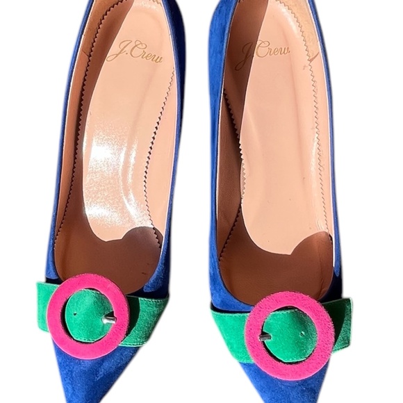 J. Crew Elsie Blue and Green Heels with Pointed Toe and Stiletto Heel - Picture 2 of 7